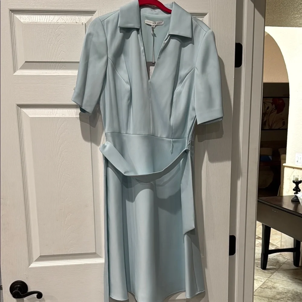 Preston & York Blue Wrap Dress - Picture 1 of 4